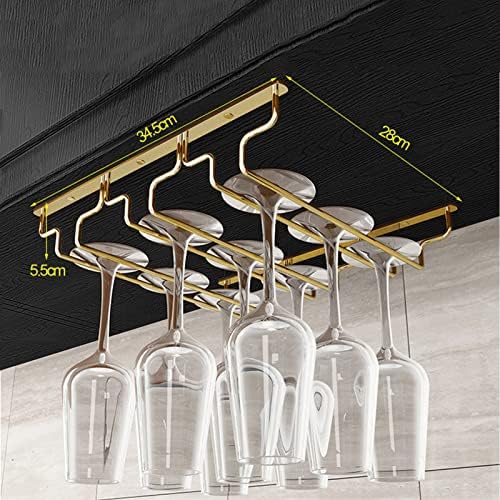 DTDMY Gold Metal Wine Glass Rack Under Cabinet Storage Stand
