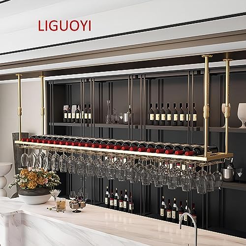 LIGUOYI Adjustable Wine Glass Rack for Kitchen and Bar