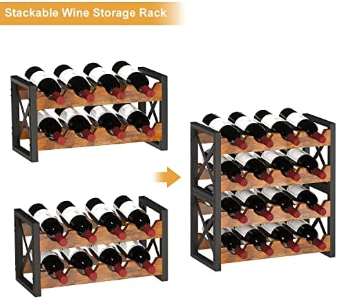Homeiju 2-in-1 Wine Rack Stackable and Detachable