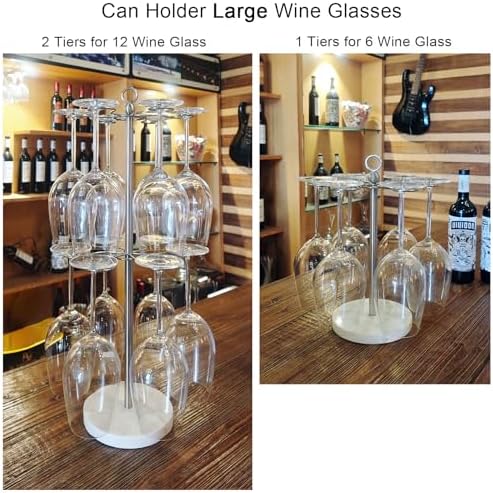 GZILA 12 Glass Wine Holder with Marble Base
