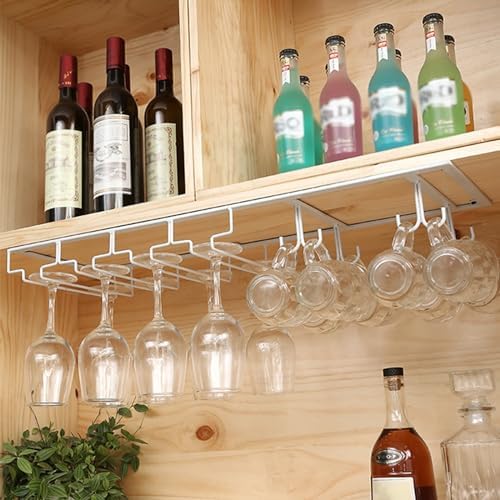ZYZSY Wall Mounted Wine Rack Organizer White