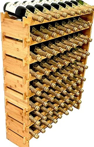 Birsppy Bamboo Wine Rack - 8-Tier 72 Bottle Capacity
