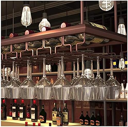 Ceiling Wine Rack with Glass Holder Spacious and Stylish