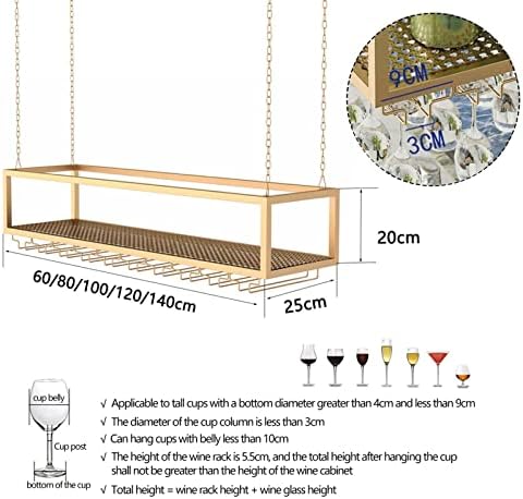 Suuim Ceiling Metal Iron Chain Wine Glass Rack 1