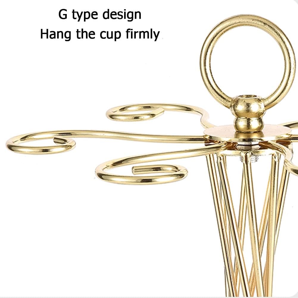 Gold Wine Glass Display Holder for 6 Glasses
