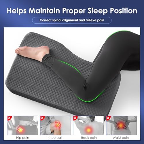 Livemy Leg Pillow for Side Sleepers - 15x25 Grey M