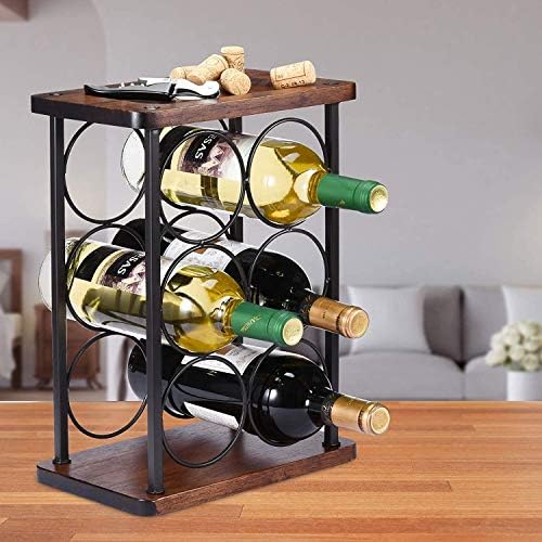 BOCbco 3 Tier Freestanding Wine Rack 6 Bottle Holder