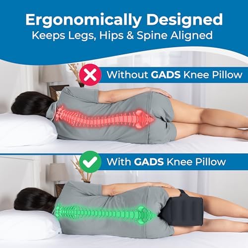 Gads Inflatable Knee Pillow for Side Sleepers - Travel Pain Relief