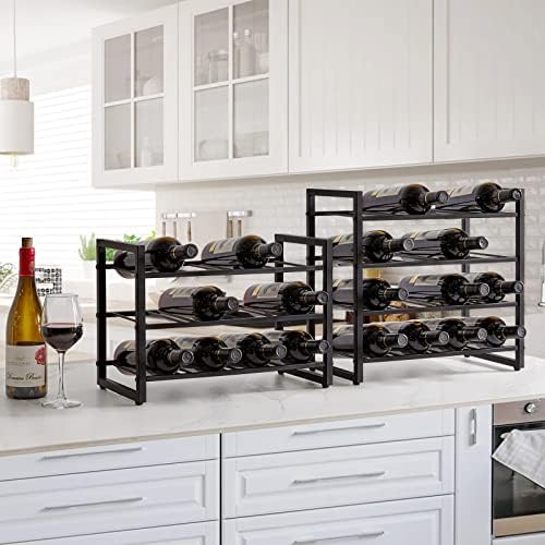 IBUYKE Freestanding 3-Tier Metal Wine Rack