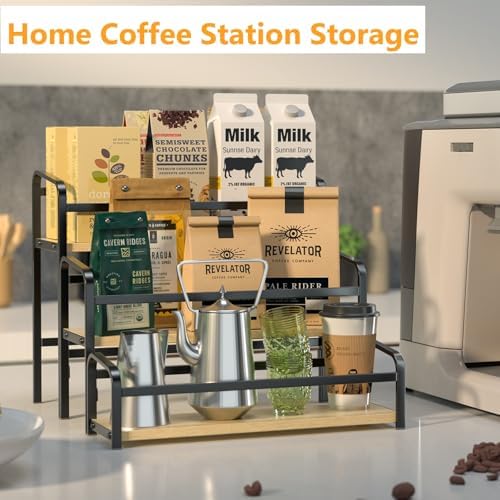 12 Bottle Coffee Syrup Rack 3 Tier with Magnetic Installation