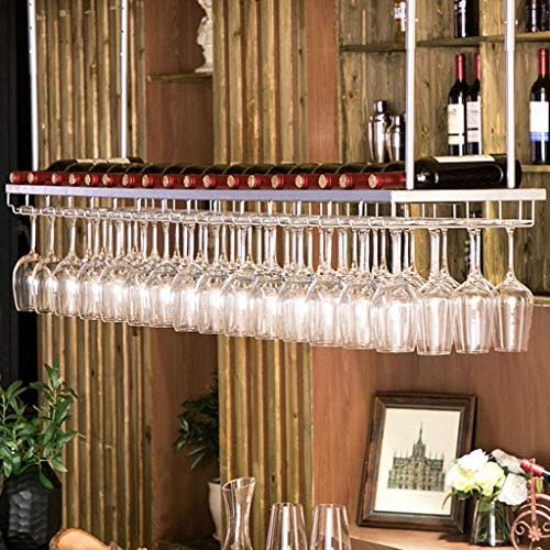 LUCEAE Metal Wine Cup Rack - Wall Mount Ceiling Hanging Storage Organizer