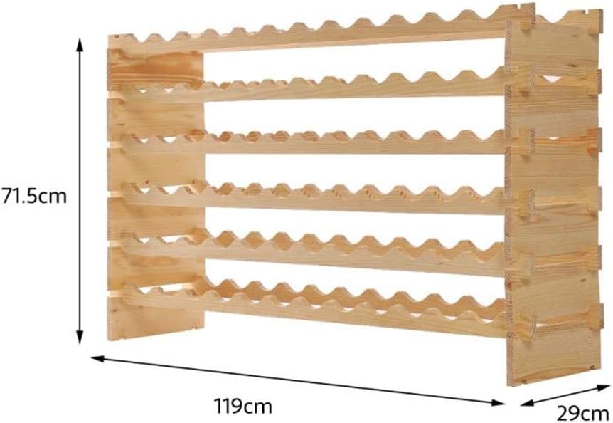 MaGiLL 6-Layer Bamboo Wine Rack with Wave Design