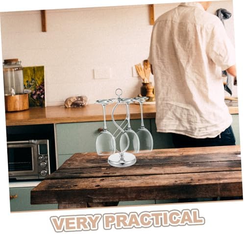 PRETYZOOM Countertop Wine Glass Rack with Hooks