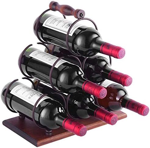 BOCbco Rustic Tabletop Wine Rack for 6 Bottles