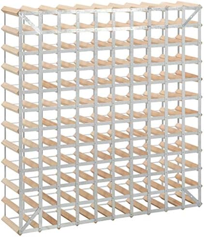 vidaXL Beige Pinewood Wine Rack - 120 Bottle Storage