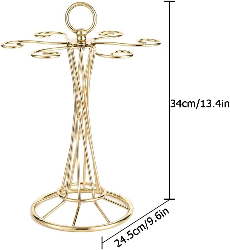 Gold Wine Glass Display Holder for 6 Glasses