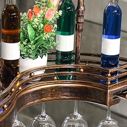 LUCEAE 2-Layer Hanging Wine Rack Wall-Mounted Space-Saving Iron Sturdy