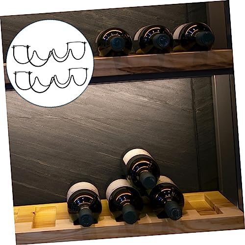 2Pcs Black Iron Wine Rack for Home Bar Kitchen Storage