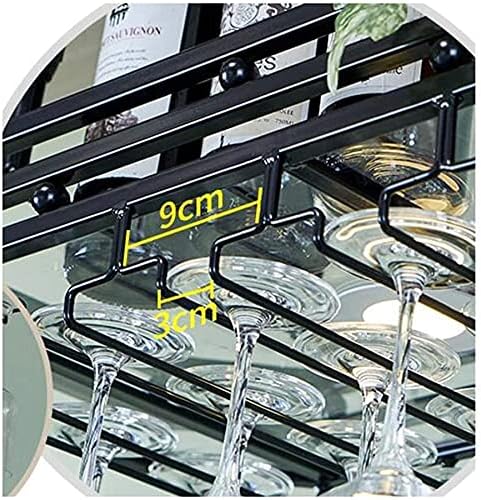 Ceiling Wine Rack with Glass Holder - 80x35cm Wall-Mounted Storage