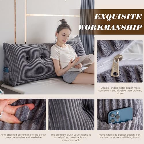 Activance Large Triangular Headboard Pillow with Removable Cover