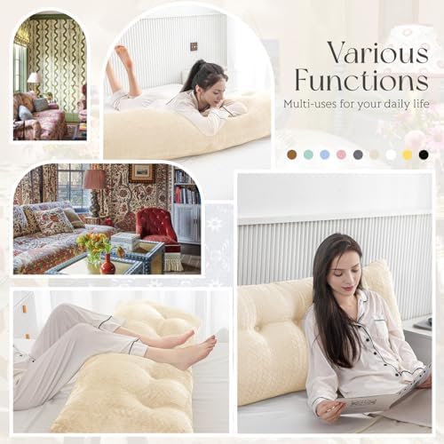 easedeco Bed Wedge Pillow - Large Support for Reading Backrest