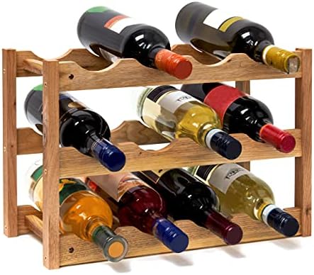 Relaxdays Small 3-Level Wine Rack for 12 Bottles