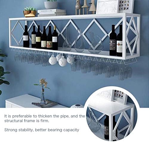 Wall-Mounted Wine Rack with Partitions and Bottle Holder