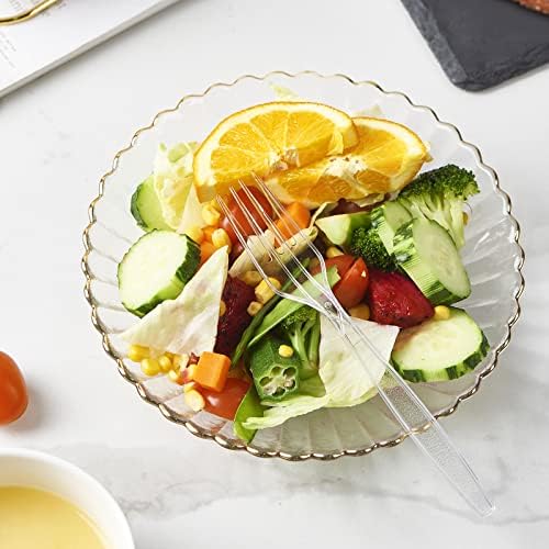FULING 300 Count Clear Plastic Forks Heavy Duty