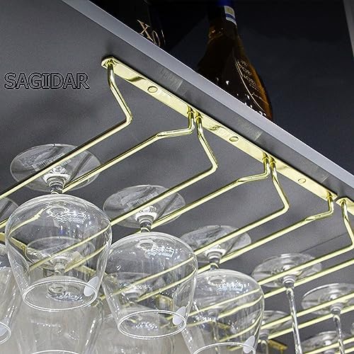 SAGIDAR Stemware Rack for Glasses Storage Stainless Steel