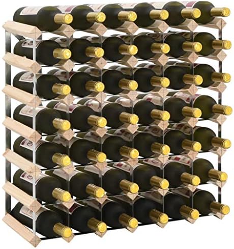 vidaXL Modern Wooden Wine Rack 42 Bottle Storage