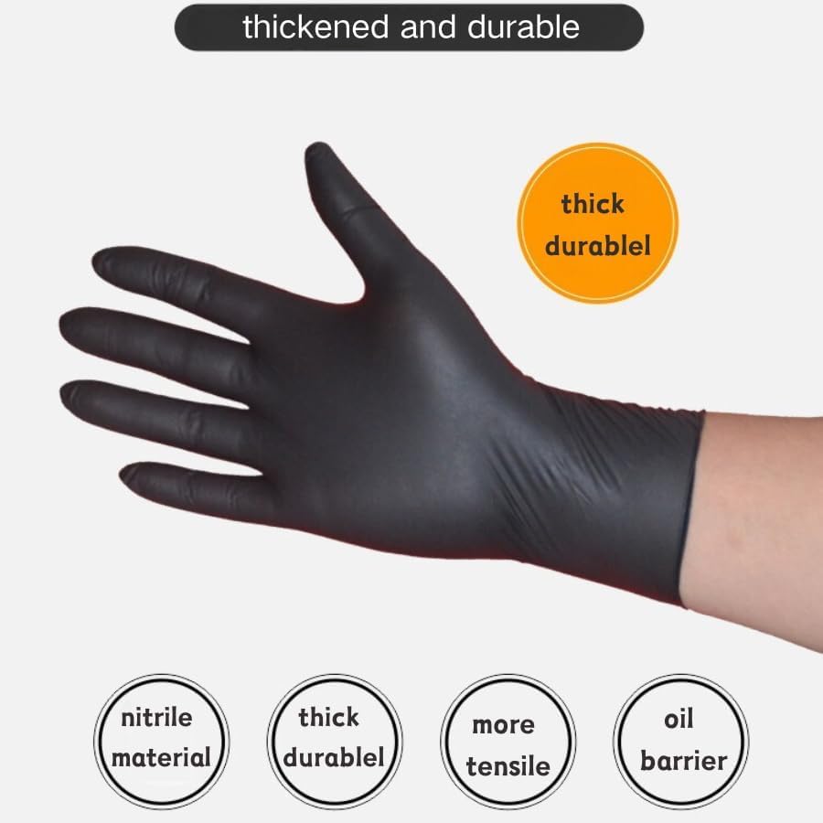 100 Pcs Nitrile Gloves Chemical Resistant Powder-Free