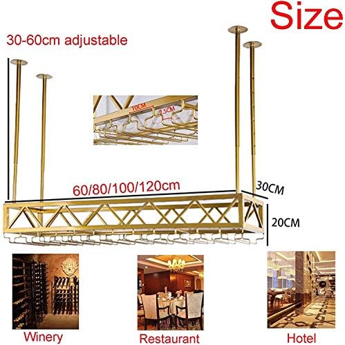 Adjustable Wrought Iron Wall-Mounted Wine Rack with Glass Holder