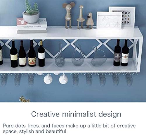 Wall-Mounted Wine Rack with Partitions and Bottle Holder