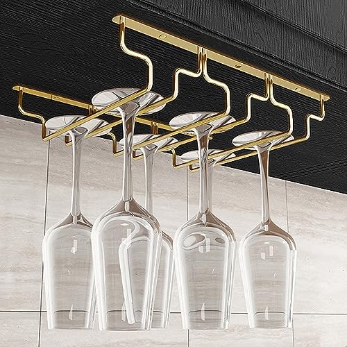 SAGIDAR Stainless Steel Wine Glass Holder Under Cabinet Rack 345cm-91cm