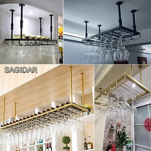 Adjustable Wine Glass Hanger Space-Saving Iron Rack for Wine Storage
