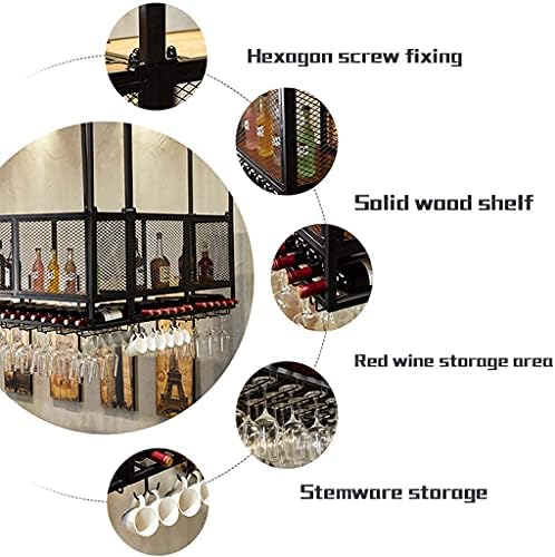 Wall-Mounted Wine Rack with Double Layer Iron Storage