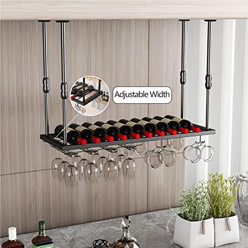 Suuim Adjustable Wine Rack with Stemware Holder