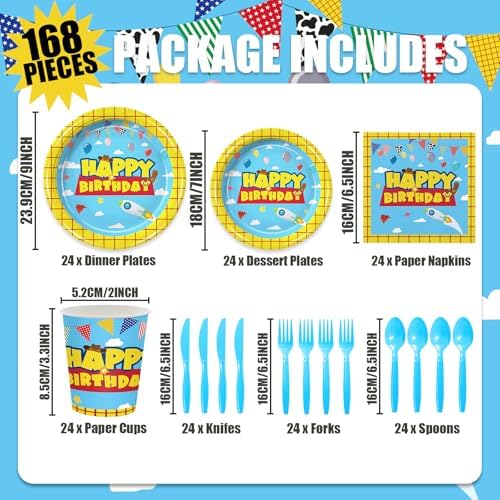 168Pcs Cartoon Story Party Decor Set for Kids