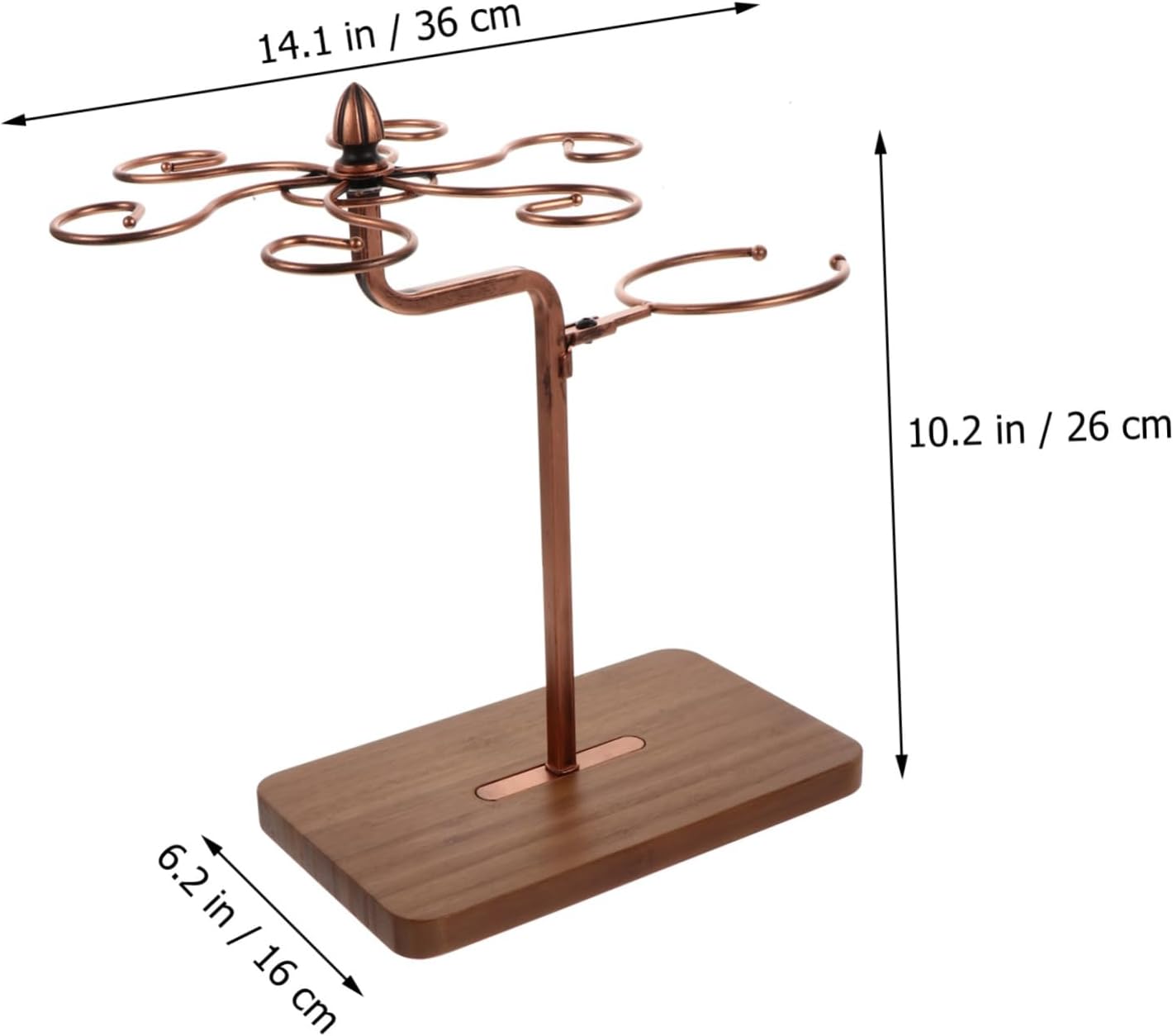 Ciieeo 1pc Iron Wood Wine Glass Holder
