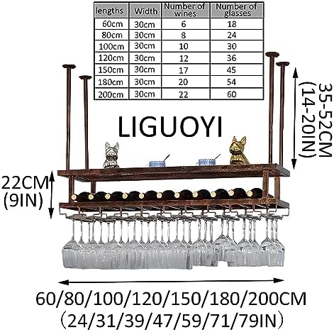 LIGUOYI Adjustable Wine Glass Rack Vintage Style
