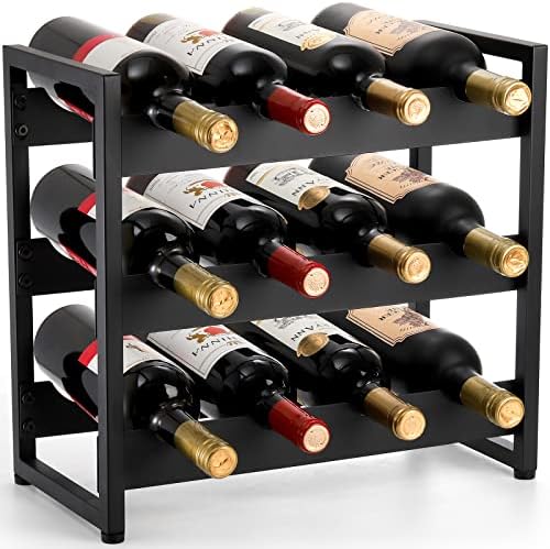 AVLA 3 Tier Freestanding Wine Rack With 12 Bottles Capacity