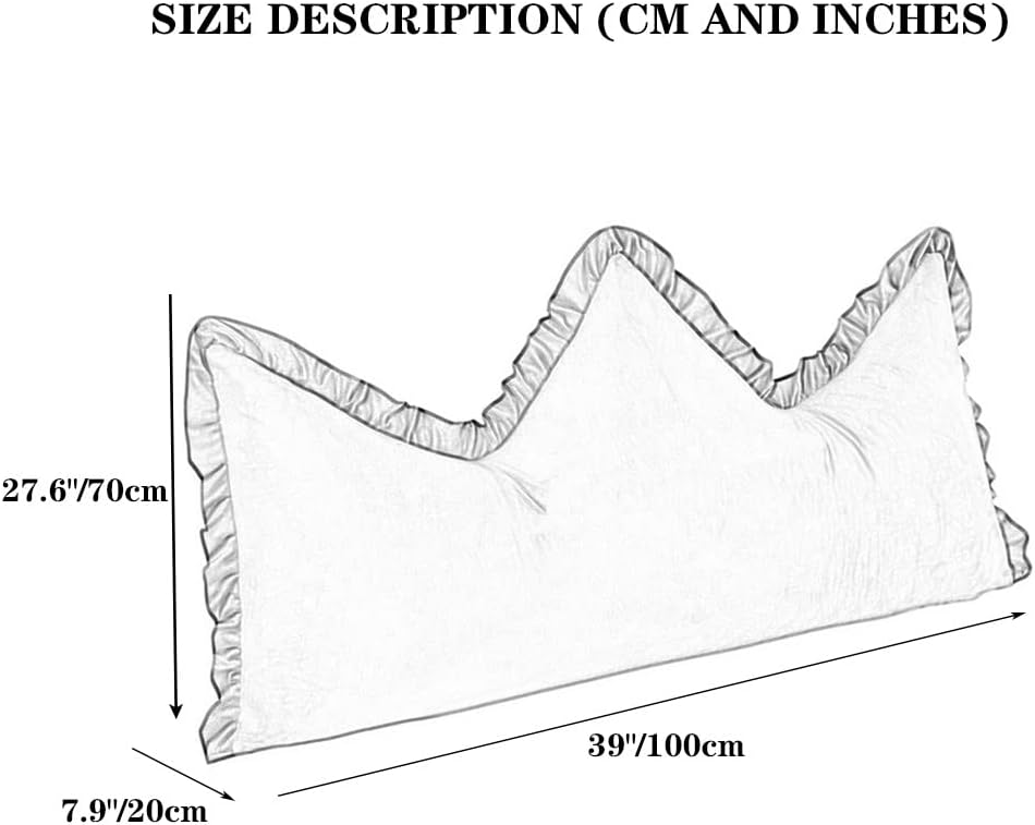 ZZYK Fleece Headboard Pillow Large Reading Support Cushion