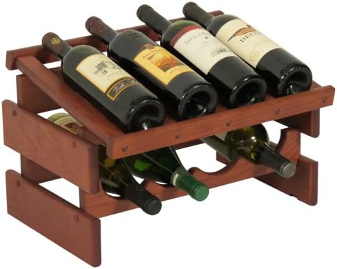 FixtureDisplays 8 Bottle Dakota Wine Rack with Display Top 1