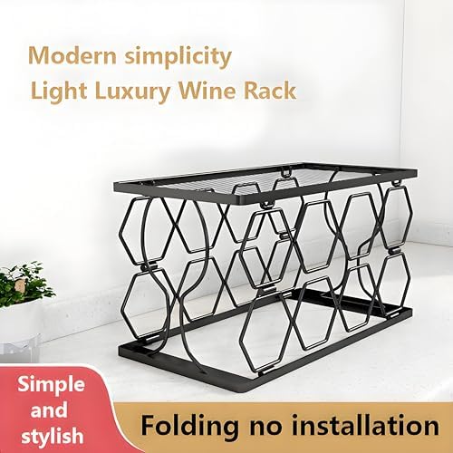 BOOKZON 8 Bottle Freestanding Gold Wine Rack