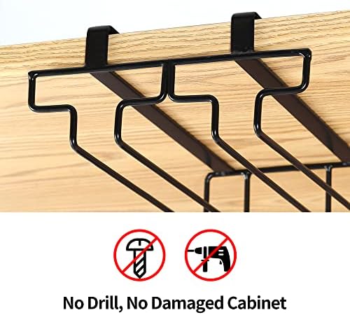 FOMANSH 4 Row Wine Glass Rack No Drilling 304 Stainless Steel