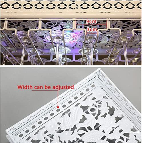 Adjustable Metal Ceiling Wine and Glass Rack - Industrial Style