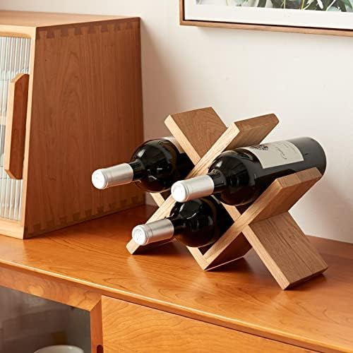 TRWISWDC Natural Oak Wine Rack Free Standing Holder