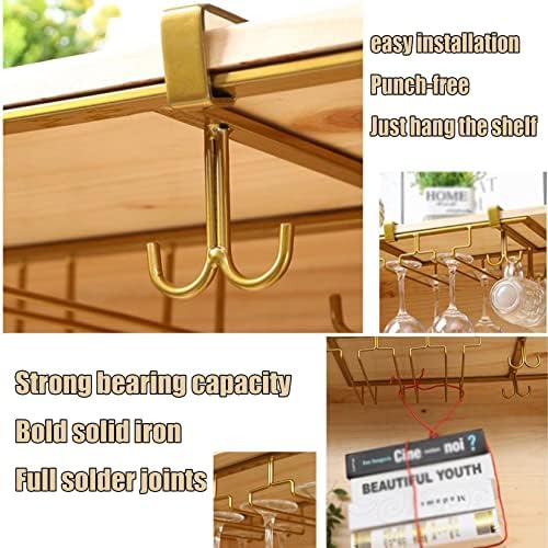 WORDFUN Wine Glass Hanging Rack Black 3 Rows
