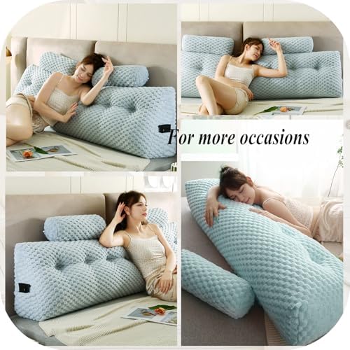 Gpround Wedge Headboard Pillow Set with 2 Roll Pillows