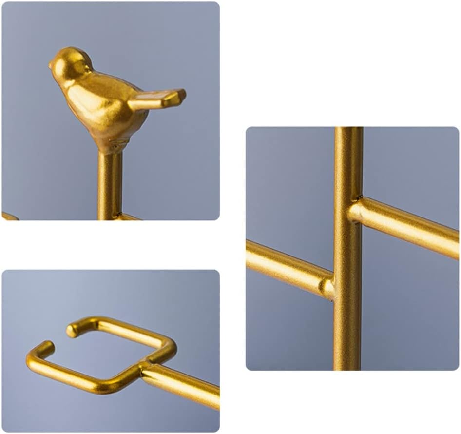 NWB Upside Down Wine Glass Rack - Gold Finish Holds 2 Glasses
